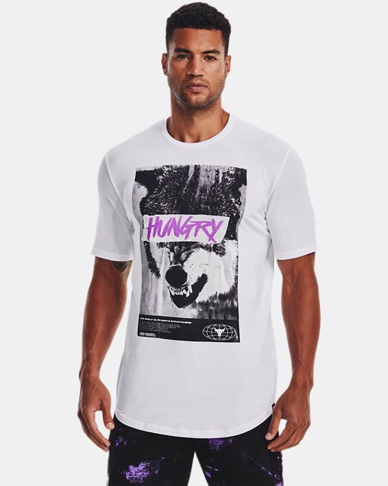 Men's Project Rock Statement Hungry Short Sleeve, White, pdpMainDesktop image number 0